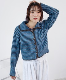 ABYS | 配色ボーダーニットトップス(ニット/セーター)