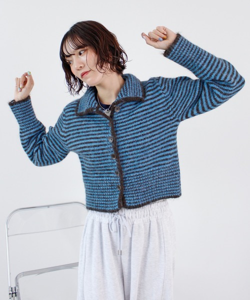 ABYS（アビス）の「配色ボーダーニットトップス（ニット/セーター・レディース・ピンク/イエロー/ブルー・FREE）」の5枚目の写真