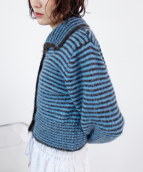 ABYS（アビス）の「配色ボーダーニットトップス（ニット/セーター・レディース・ピンク/イエロー/ブルー・FREE）」の6枚目の写真