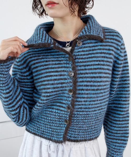 ABYS（アビス）の「配色ボーダーニットトップス（ニット/セーター・レディース・ピンク/イエロー/ブルー・FREE）」の8枚目の写真