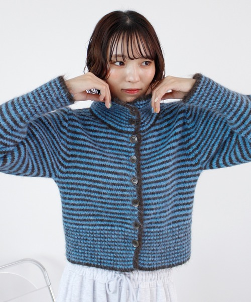 ABYS（アビス）の「配色ボーダーニットトップス（ニット/セーター・レディース・ピンク/イエロー/ブルー・FREE）」の10枚目の写真