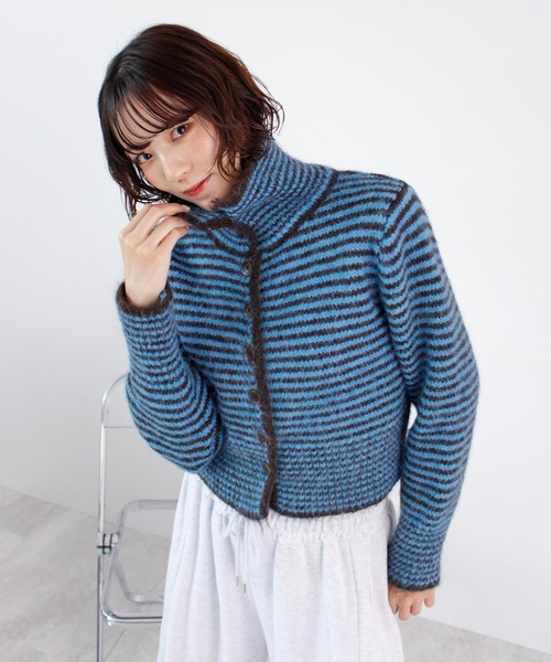 ABYS（アビス）の「配色ボーダーニットトップス（ニット/セーター・レディース・ピンク/イエロー/ブルー・FREE）」の4枚目の写真