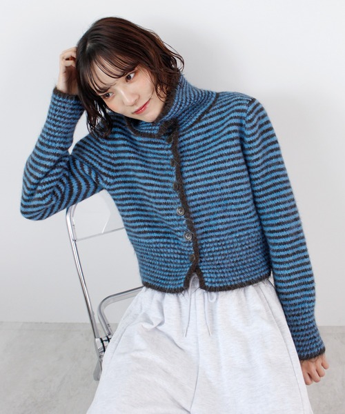 ABYS（アビス）の「配色ボーダーニットトップス（ニット/セーター・レディース・ピンク/イエロー/ブルー・FREE）」の12枚目の写真