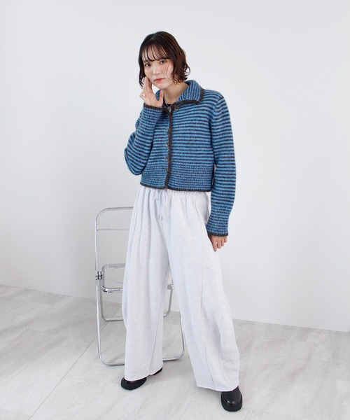 ABYS（アビス）の「配色ボーダーニットトップス（ニット/セーター・レディース・ピンク/イエロー/ブルー・FREE）」の9枚目の写真