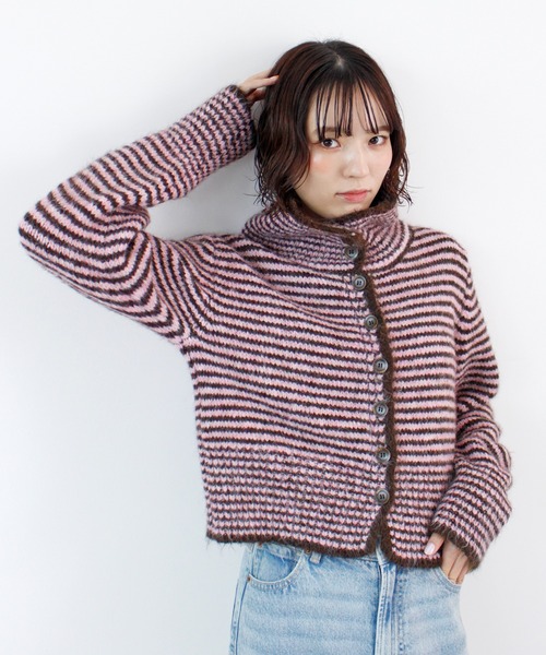 ABYS（アビス）の「配色ボーダーニットトップス（ニット/セーター・レディース・ピンク/イエロー/ブルー・FREE）」の13枚目の写真