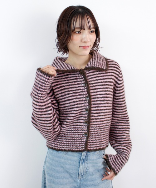 ABYS（アビス）の「配色ボーダーニットトップス（ニット/セーター・レディース・ピンク/イエロー/ブルー・FREE）」の17枚目の写真