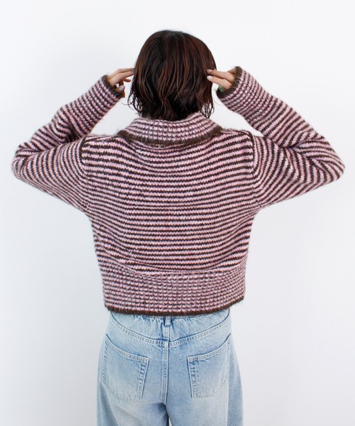 ABYS（アビス）の「配色ボーダーニットトップス（ニット/セーター・レディース・ピンク/イエロー/ブルー・FREE）」の19枚目の写真