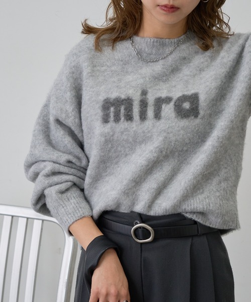 みーたん　Cニット　グレー スタイルミキサー STYLEMIXER ラガーニットトップ （BEG