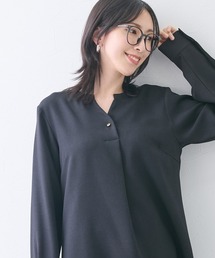 高身長 表面微起毛キーネックブラウス(トールサイズ)