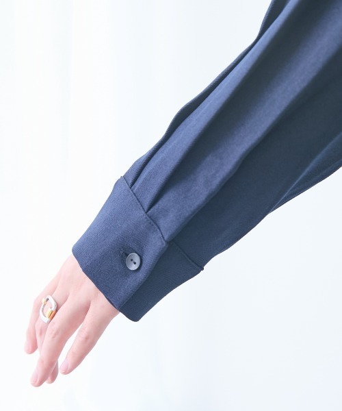 slattgir(スラットジール)の「高身長 表面微起毛キーネックブラウス(トールサイズ)(シャツ/ブラウス・レディース・ブラック/ネイビー・TLL/TL/TM/T5L/T4L/T3L)」の14枚目の写真