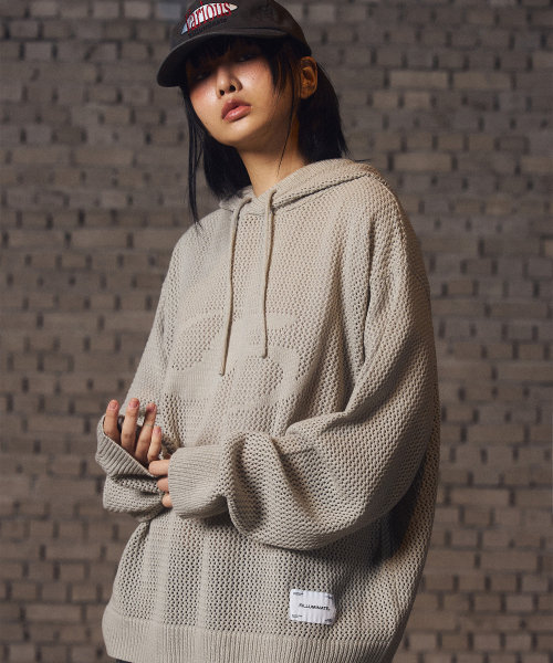 F.ILLUMINATE(フィルミネイト)の「シンボルメッシュフードニット-ベージュ(ニット/セーター・レディース・その他・SMALL/MEDIUM/LARGE)」の3枚目の写真
