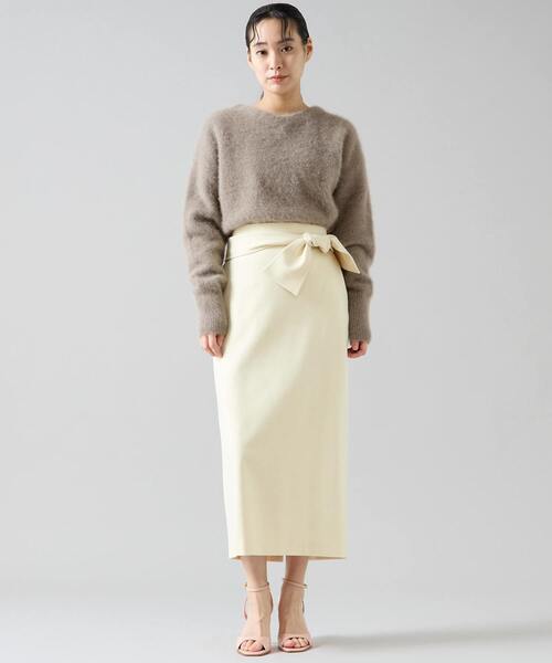 Tiara（ティアラ）の「リボンタイトスカート（スカート・レディース・ブラック/ベージュ/イエロー・2/4/3）」の4枚目の写真