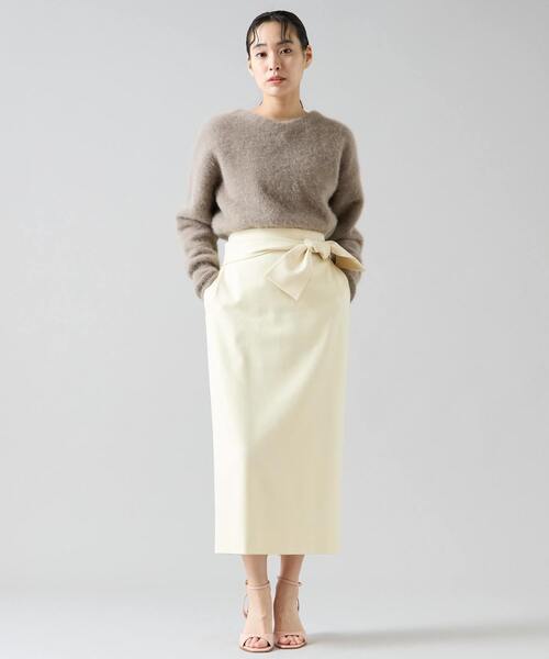 Tiara（ティアラ）の「リボンタイトスカート（スカート・レディース・ブラック/ベージュ/イエロー・2/4/3）」の5枚目の写真