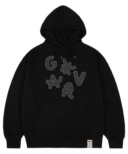 GRAVER（グレーバー）の「[ユニセックス]DOTS GRAV フードパーカー_ブラック（パーカー・レディース・ブラック・SMALL/MEDIUM/LARGE）」の2枚目の写真