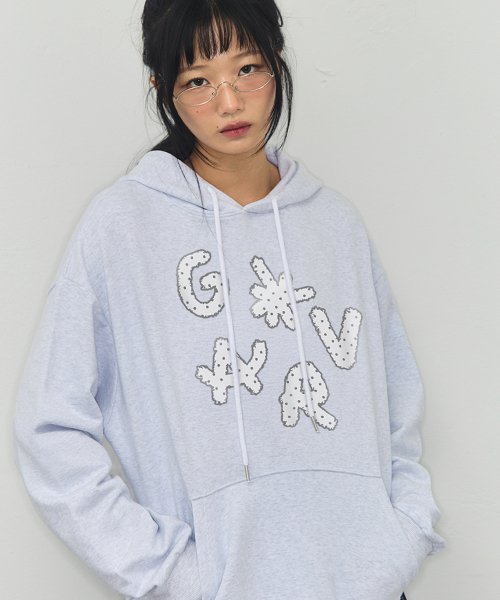GRAVER（グレーバー）の「[ユニセックス]DOTS GRAV フードパーカー_ブラック（パーカー・レディース・ブラック・SMALL/MEDIUM/LARGE）」の3枚目の写真