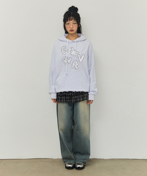 GRAVER（グレーバー）の「[ユニセックス]DOTS GRAV フードパーカー_ブラック（パーカー・レディース・ブラック・SMALL/MEDIUM/LARGE）」の4枚目の写真