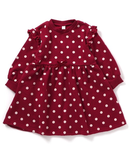 apres les cours（アプレレクール）の「【WEB限定】まいにち裏シャギーワンピ_ジュニア対応（ワンピース・キッズ・ブラック/アイボリー/グリーン/レッド・80/90/100/110/120/130/140）」の4枚目の写真