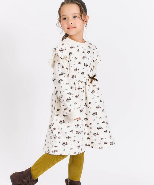 apres les cours（アプレレクール）の「【WEB限定】まいにち裏シャギーワンピ_ジュニア対応（ワンピース・キッズ・ブラック/アイボリー/グリーン/レッド・80/90/100/110/120/130/140）」の2枚目の写真