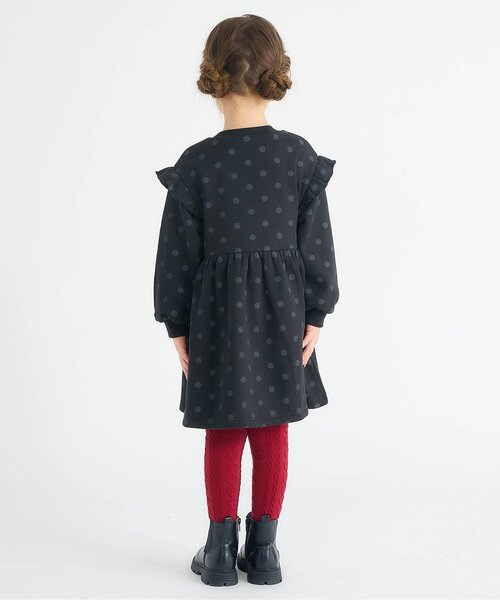 apres les cours（アプレレクール）の「【WEB限定】まいにち裏シャギーワンピ_ジュニア対応（ワンピース・キッズ・ブラック/アイボリー/グリーン/レッド・80/90/100/110/120/130/140）」の6枚目の写真