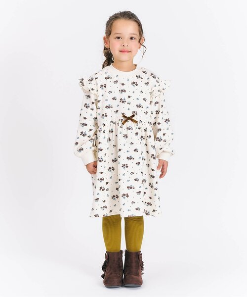 apres les cours（アプレレクール）の「【WEB限定】まいにち裏シャギーワンピ_ジュニア対応（ワンピース・キッズ・ブラック/アイボリー/グリーン/レッド・80/90/100/110/120/130/140）」の9枚目の写真