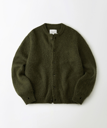 OUTSTANDING（アウトスタンディング）の「BRUSHED WOOL ROUND NECK CARDIGAN_MELANGE OLIVE（カーディガン/ボレロ）」