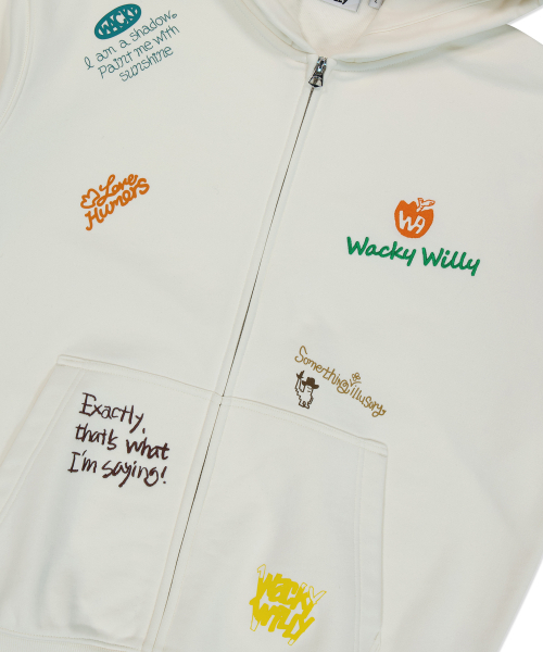 Wacky WiLLy(ワッキーウィリー)の「キキオールオーバーグラフィティフードジップアップクリーム(パーカー・レディース・その他・SMALL/MEDIUM/LARGE/X-LARGE)」の5枚目の写真