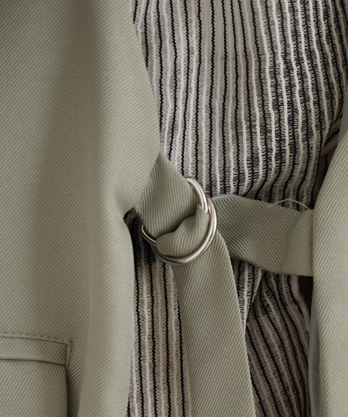 OMNES(オムネス)の「ノーカラーオープンサイドロングジレ(ベスト・レディース・ライトカーキ/ベージュ・FREE)」の17枚目の写真