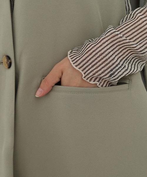 OMNES(オムネス)の「ノーカラーオープンサイドロングジレ(ベスト・レディース・ライトカーキ/ベージュ・FREE)」の16枚目の写真