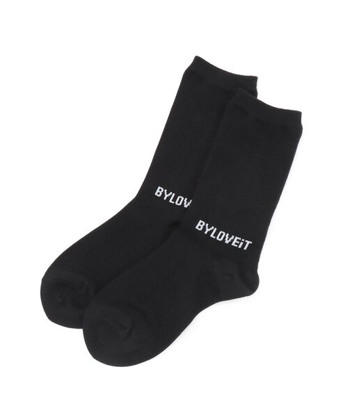 by LOVEiT（バイラビット）の「【卒服】ロゴクルーソックス（ソックス/靴下・キッズ・ブラック/オフホワイト・L/M）」の2枚目の写真