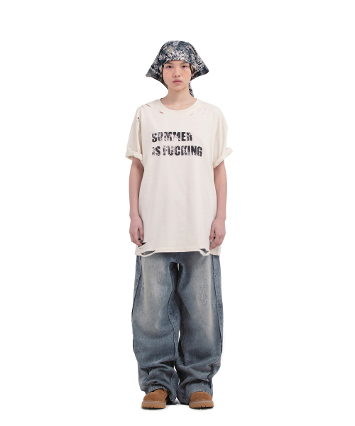 DEFGARMENTS（デフグラメンツ）の「PIG SUMMER T-SHIRTS [IVORY]（Tシャツ/カットソー・レディース・アイボリー・MEDIUM/LARGE）」の12枚目の写真