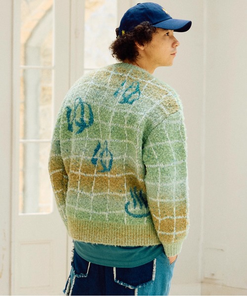 go slow caravan（ゴースローキャラバン）の「ゆったり銭湯MIX ニットセーター（ニット/セーター・メンズ・ライトブルー/ライトグリーン・LARGE/MEDIUM）」の12枚目の写真