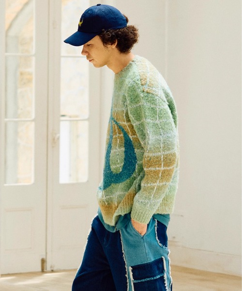 go slow caravan（ゴースローキャラバン）の「ゆったり銭湯MIX ニットセーター（ニット/セーター・メンズ・ライトブルー/ライトグリーン・LARGE/MEDIUM）」の13枚目の写真