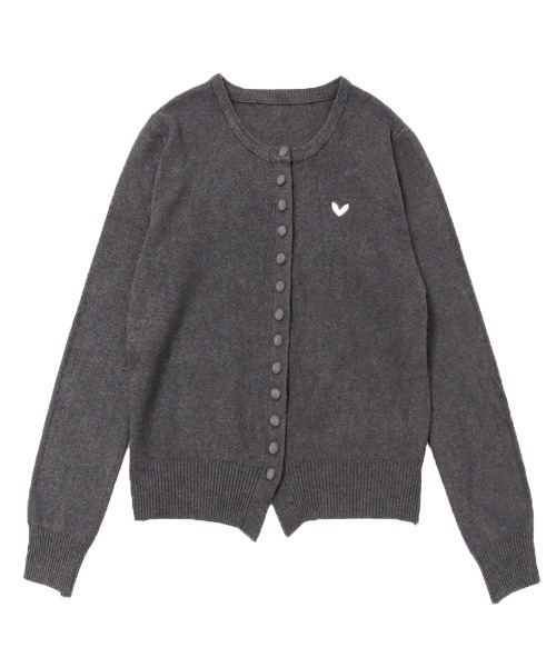セール】ハート刺繍 ショートニットカーディガン（カーディガン/ボレロ