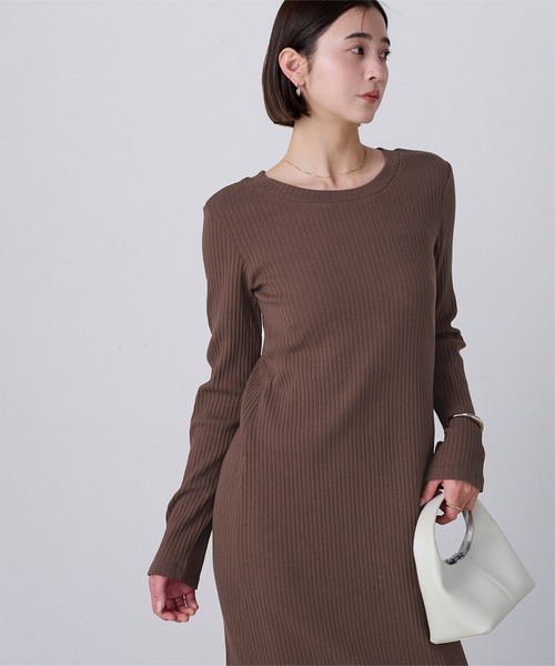 UR'S（ユアーズ）の「クルーネックリブワンピース（ワンピース・レディース・ブラック/チャコール/ブラウン・M/S）」の17枚目の写真