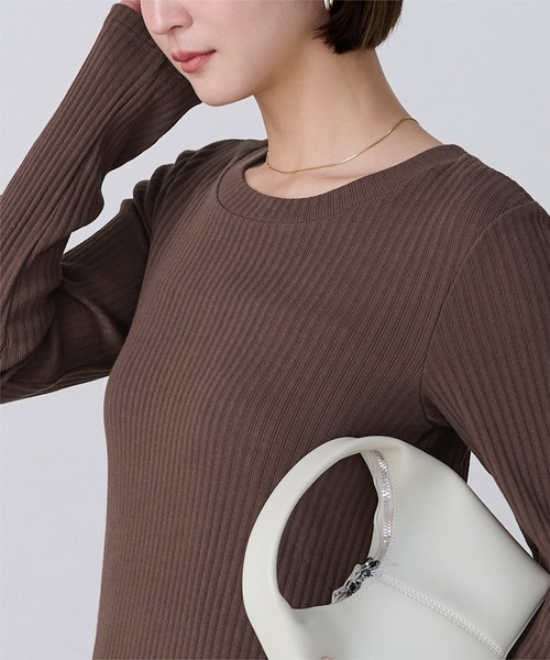 UR'S（ユアーズ）の「クルーネックリブワンピース（ワンピース・レディース・ブラック/チャコール/ブラウン・M/S）」の20枚目の写真