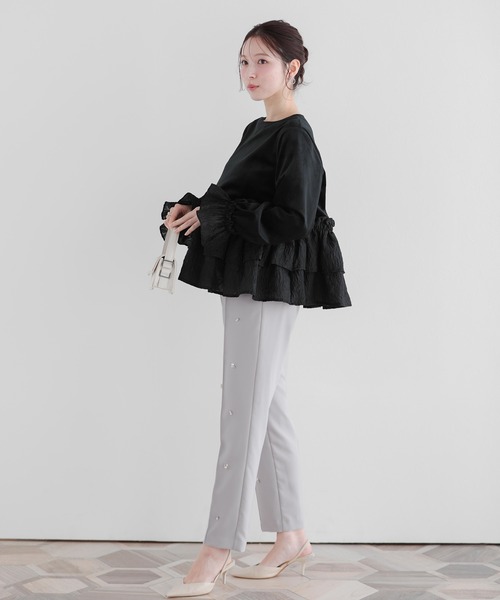 Fit more(フィットモア)の「ビジューテーパードパンツ(その他パンツ・レディース・グレー/ホワイト/ブラック・PS/S/M)」の16枚目の写真