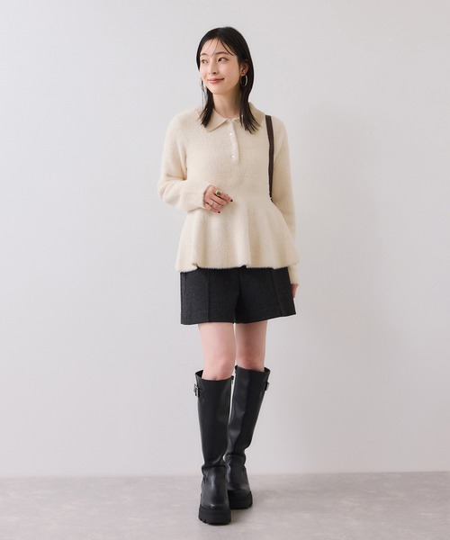 VIS（ビス）の「ペプラムデザインシャギーニット（ニット/セーター・レディース・オフホワイト/ブラック・FREE）」の17枚目の写真