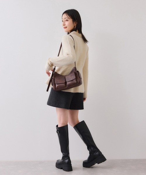 VIS（ビス）の「ペプラムデザインシャギーニット（ニット/セーター・レディース・オフホワイト/ブラック・FREE）」の18枚目の写真