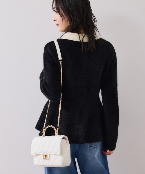 VIS（ビス）の「ペプラムデザインシャギーニット（ニット/セーター・レディース・オフホワイト/ブラック・FREE）」の22枚目の写真