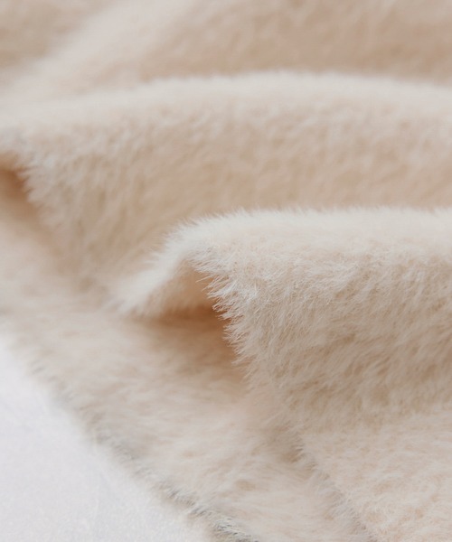 VIS（ビス）の「ペプラムデザインシャギーニット（ニット/セーター・レディース・オフホワイト/ブラック・FREE）」の9枚目の写真