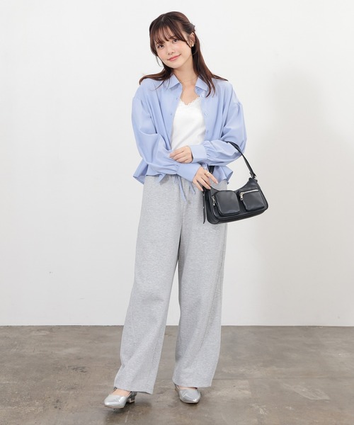 Honeys(ハニーズ)の「袖リボンショート丈シャツ(シャツ/ブラウス・レディース・ホワイト/ピンク/サックスブルー系/ブルー/ホワイト×ブルー・M/L/S)」の9枚目の写真