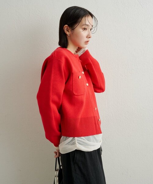 Omekashi(オメカシ)の「チュールTシャツ(Tシャツ/カットソー・レディース・オフホワイト/ブラック/ピンク・FREE)」の21枚目の写真