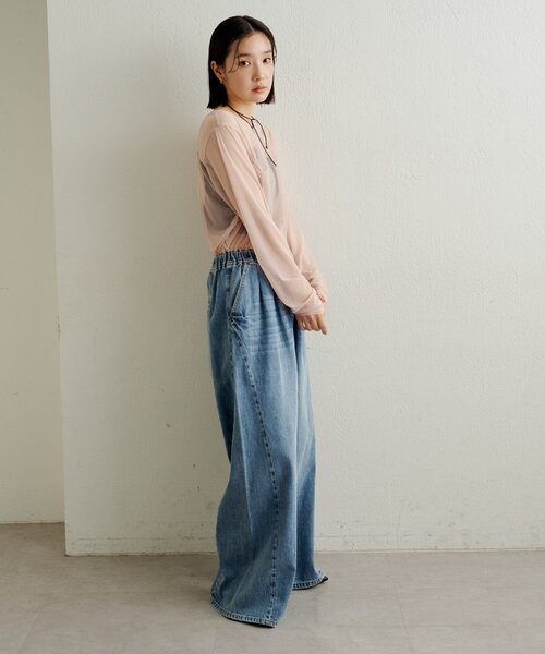 Omekashi(オメカシ)の「チュールTシャツ(Tシャツ/カットソー・レディース・オフホワイト/ブラック/ピンク・FREE)」の7枚目の写真