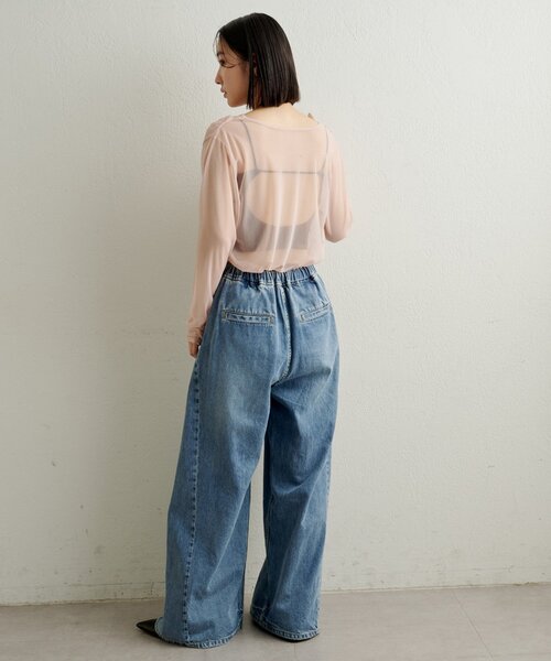 Omekashi(オメカシ)の「チュールTシャツ(Tシャツ/カットソー・レディース・オフホワイト/ブラック/ピンク・FREE)」の8枚目の写真