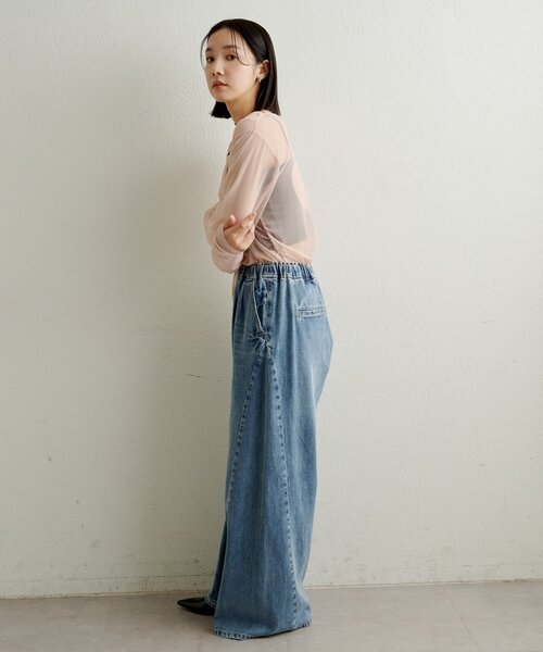 Omekashi(オメカシ)の「チュールTシャツ(Tシャツ/カットソー・レディース・オフホワイト/ブラック/ピンク・FREE)」の9枚目の写真