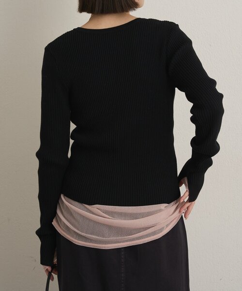 Omekashi(オメカシ)の「チュールTシャツ(Tシャツ/カットソー・レディース・オフホワイト/ブラック/ピンク・FREE)」の12枚目の写真