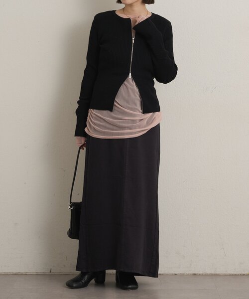 Omekashi(オメカシ)の「チュールTシャツ(Tシャツ/カットソー・レディース・オフホワイト/ブラック/ピンク・FREE)」の13枚目の写真