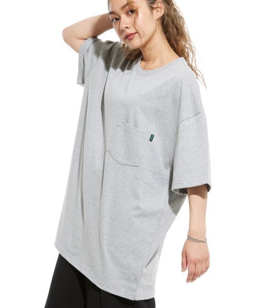 CREAM SODA LAB(クリームソーダラボ)の「オーバーサイズ無地ポケット半袖Tシャツグレー(Tシャツ/カットソー・メンズ・その他・MEDIUM/X-LARGE/LARGE)」の7枚目の写真
