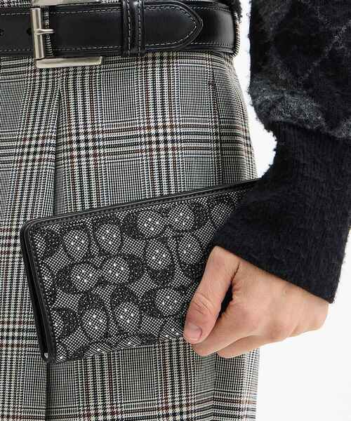 エッセンシャル スリム ウォレット・クリスタル シグネチャー ジャカード