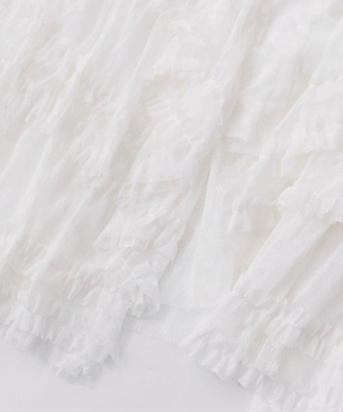 LA POMME petit(ラポミ・プチ)の「Lace Volume Long Skirt(スカート・レディース・ホワイト/ブラック・SMALL/MEDIUM/LARGE)」の5枚目の写真